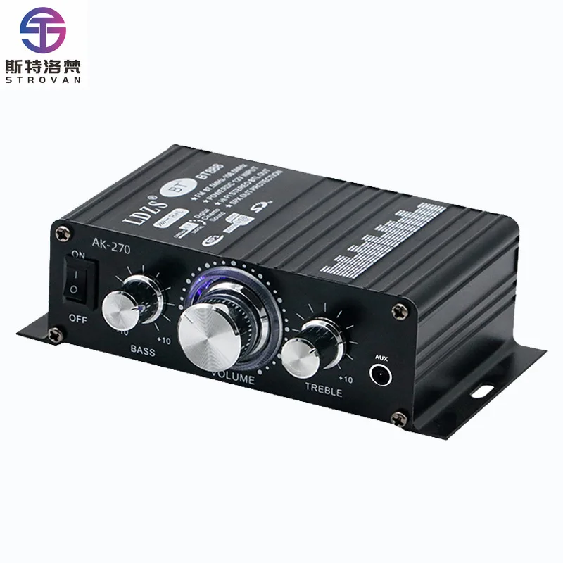 AK-270 12V 2*20W Mini Power Amplifier for Home Theater Sound System Audio HIFI BT Wireless Electronic Accessory