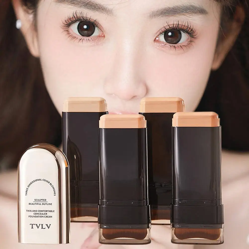 

Concealer Foundation Cream Stick With Brush Waterproof Natural Concealer Long-lasting Facial Makeup Oil Brightening Control C6T0