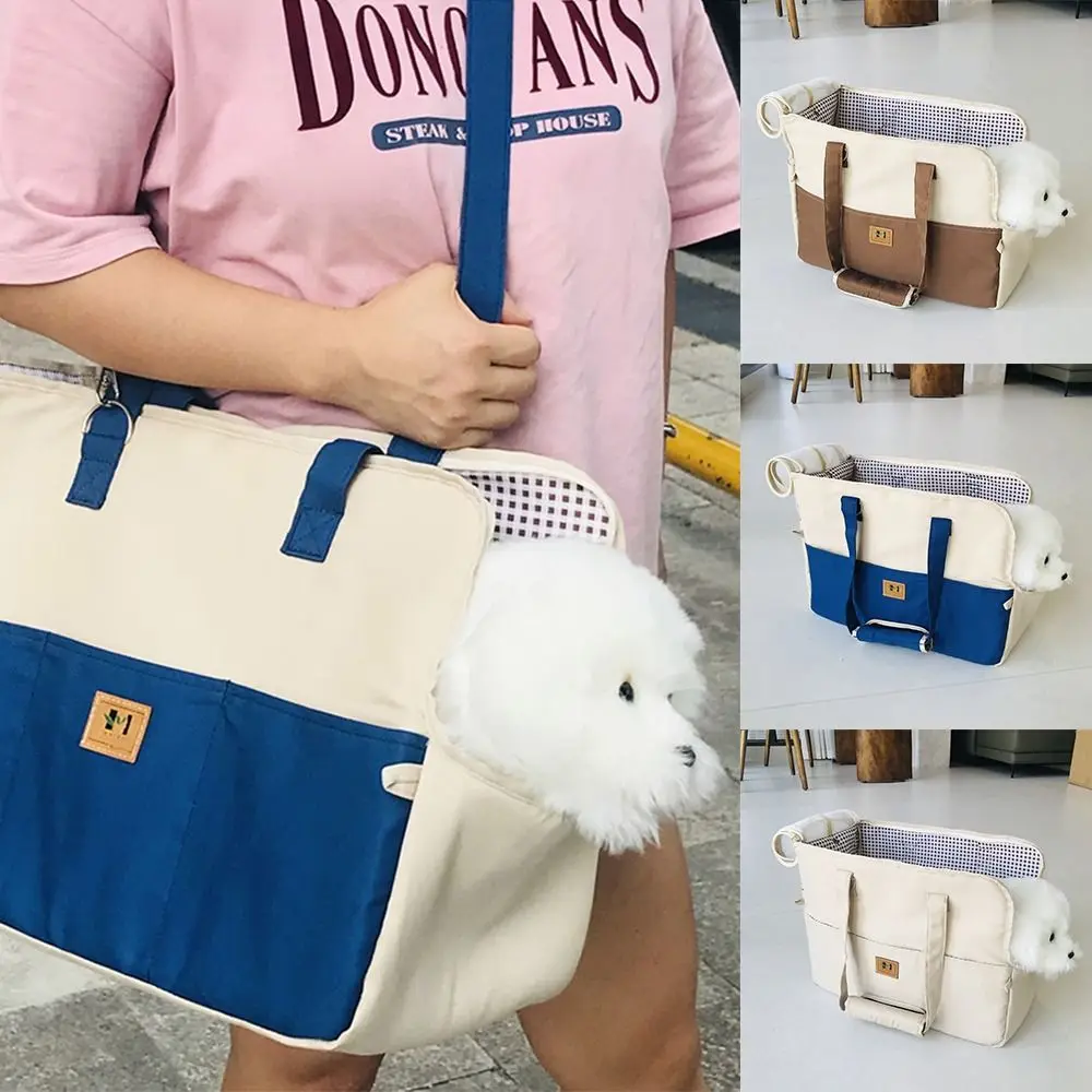 

Removable Cushion Portable Pet Carrier Crossbody Strap Hand-Carry Design Breathable Pet Bag Lightweight Material Ventilated Mesh