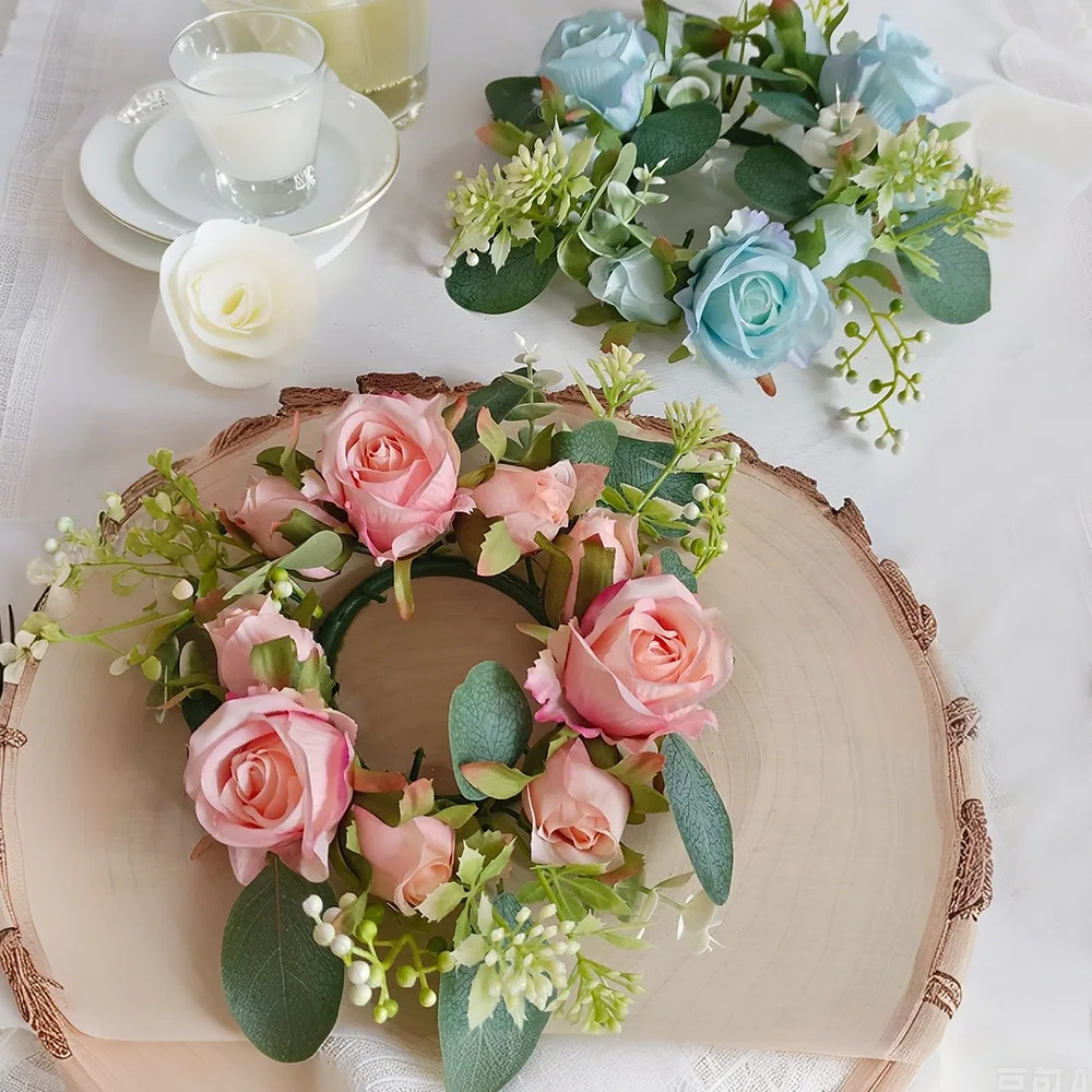 

Candle Rose Garland Peony Garland Valentine's Day Wedding Table Party Decoration Candlestick Garland