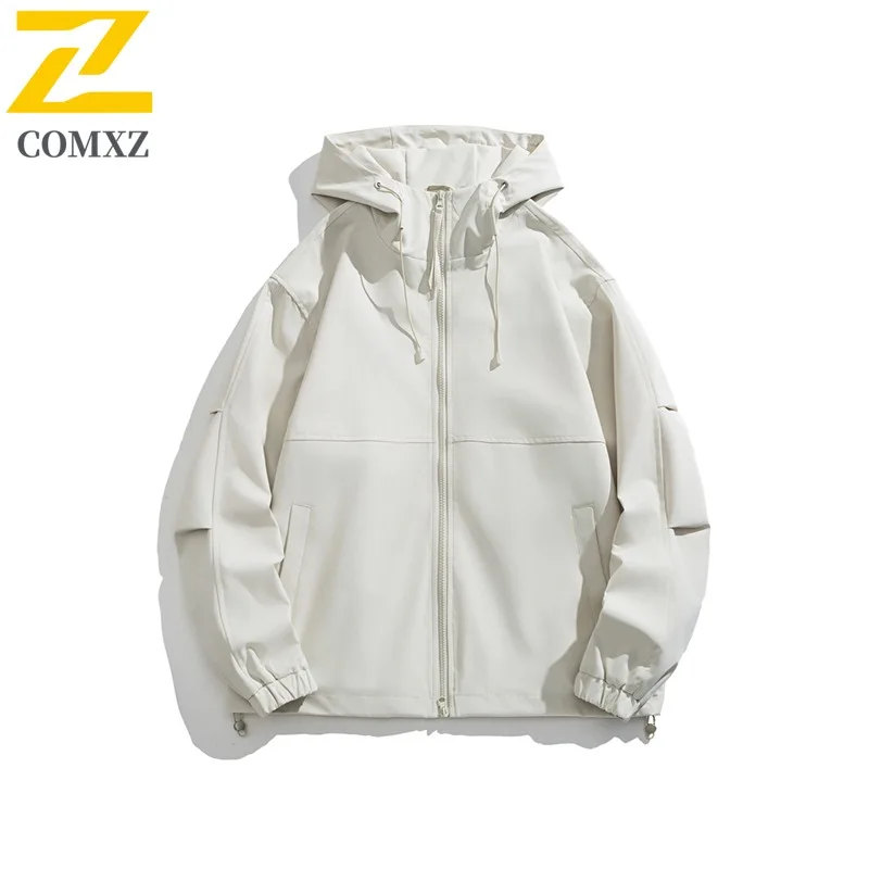 

COMXZ куртка с капюшоном, осенняя водонепроницаемая ветрозащитная куртка для пешего туризма, путешествий, кемпинга, водителя, свободные пальто, куртки, мужская одежда