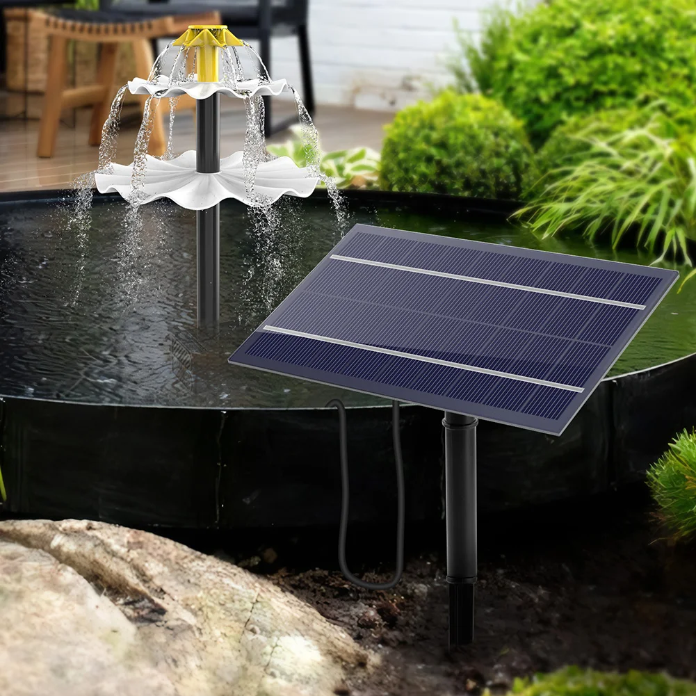 3 Tiered Water Fountain with 4W Solar Panel Solar Bird Bath Fountain Water Fountain and Birdbath for Yard Patio Deck Decoration