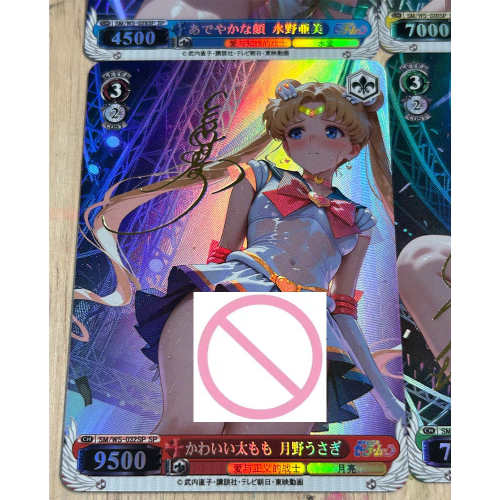 9 Pçs/set Weiss Schwarz Mizuno Ami Hino Rei Kino Makoto Anime Sexy Coleção Cartão Bonito Bunda Refração Cor Flash Cartões