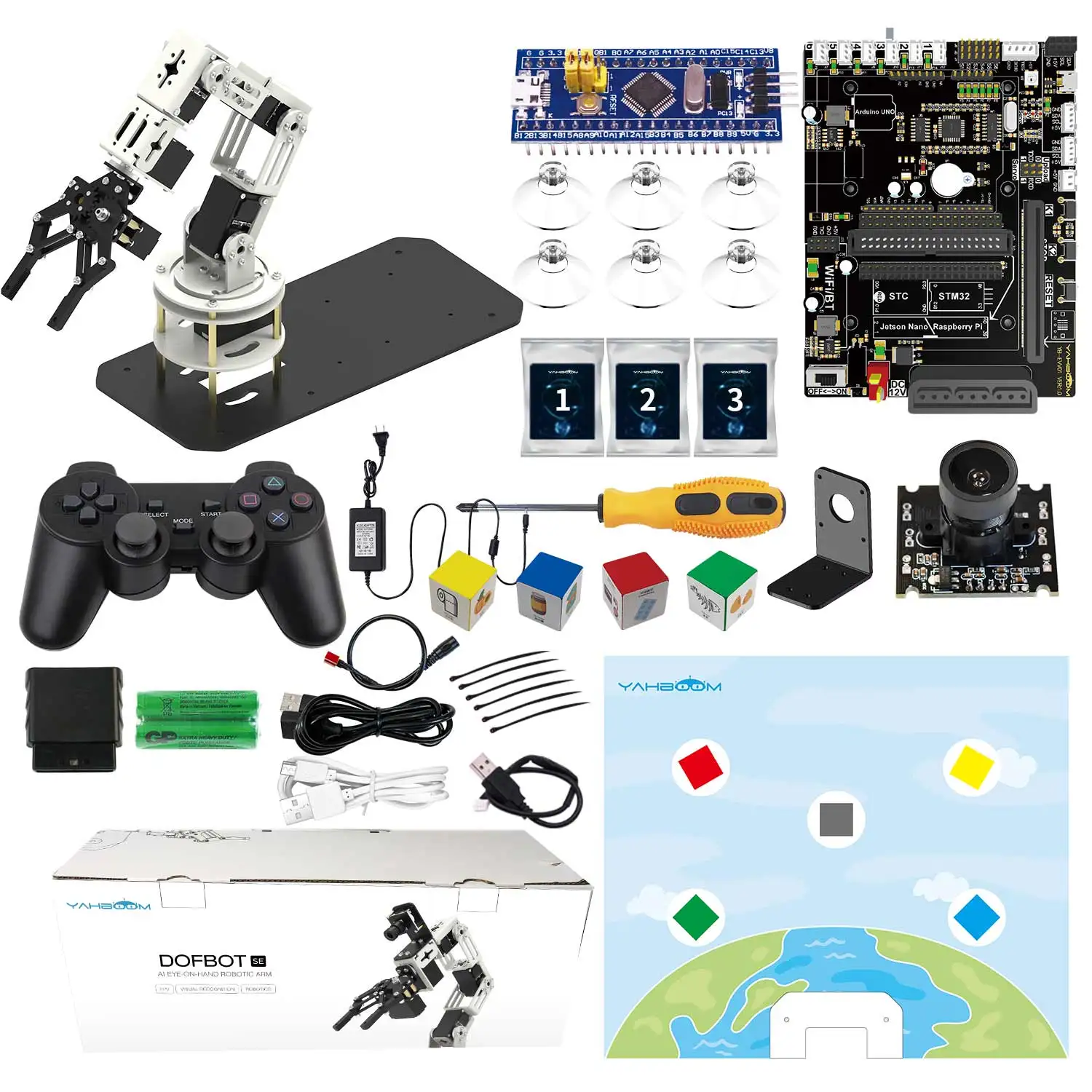 DOFBOT SE AI Vision Robotic Arm Virtual Machine Version 6DOF with ROS System Use Python Programming  For Windows Computer