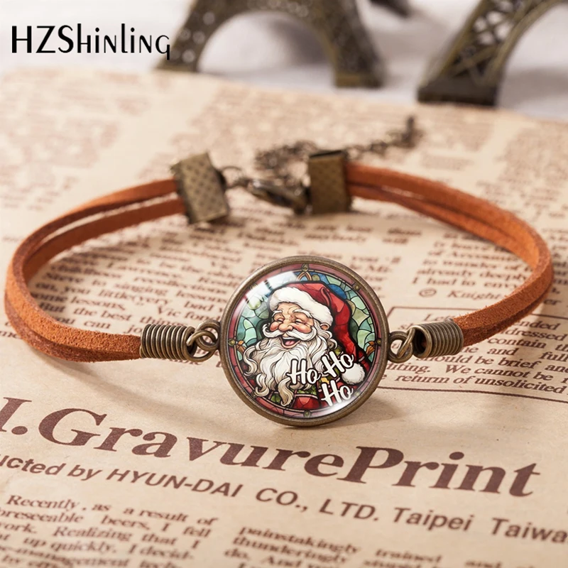 Fashionable Leather Bracelet Christmas Bear Fox Civet Cat Cute Animal Print Jewelry Bracelet