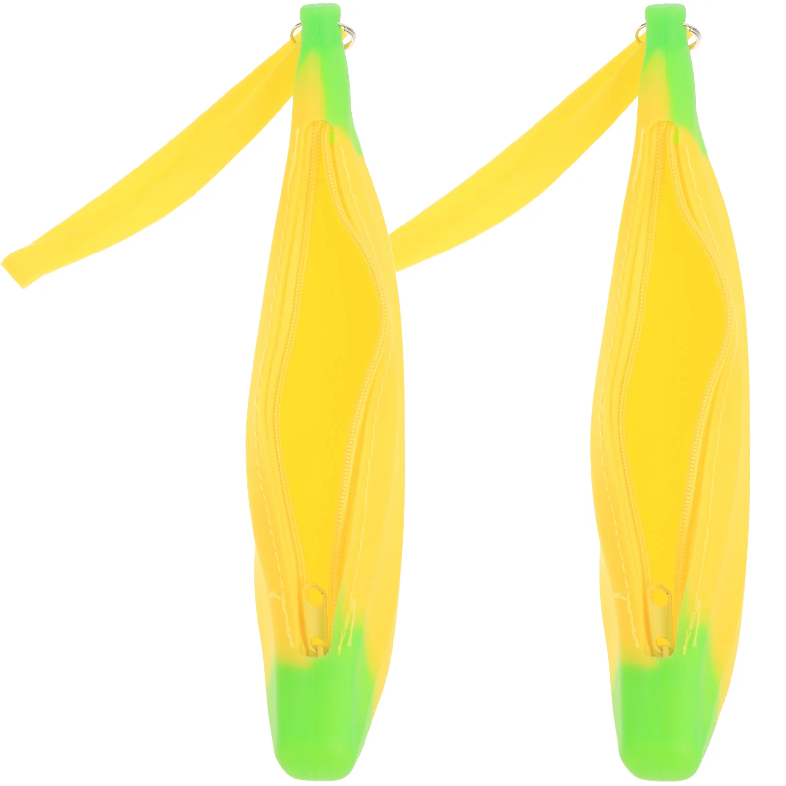 

2Pcs Banana Silicone Pencil Bag Large Capacity Pencil Case Wear-Resistant Stationery Organizer for Students Banana Pen Bag