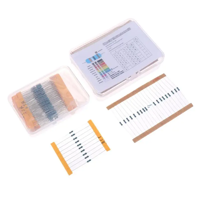 （Summer4）300/600 Pcs 1/4W Metal Film Resistor Kit 1% 0.25W Resistors Kit 10Ω~1MΩ Colored Ring Resistance Electronic Kit