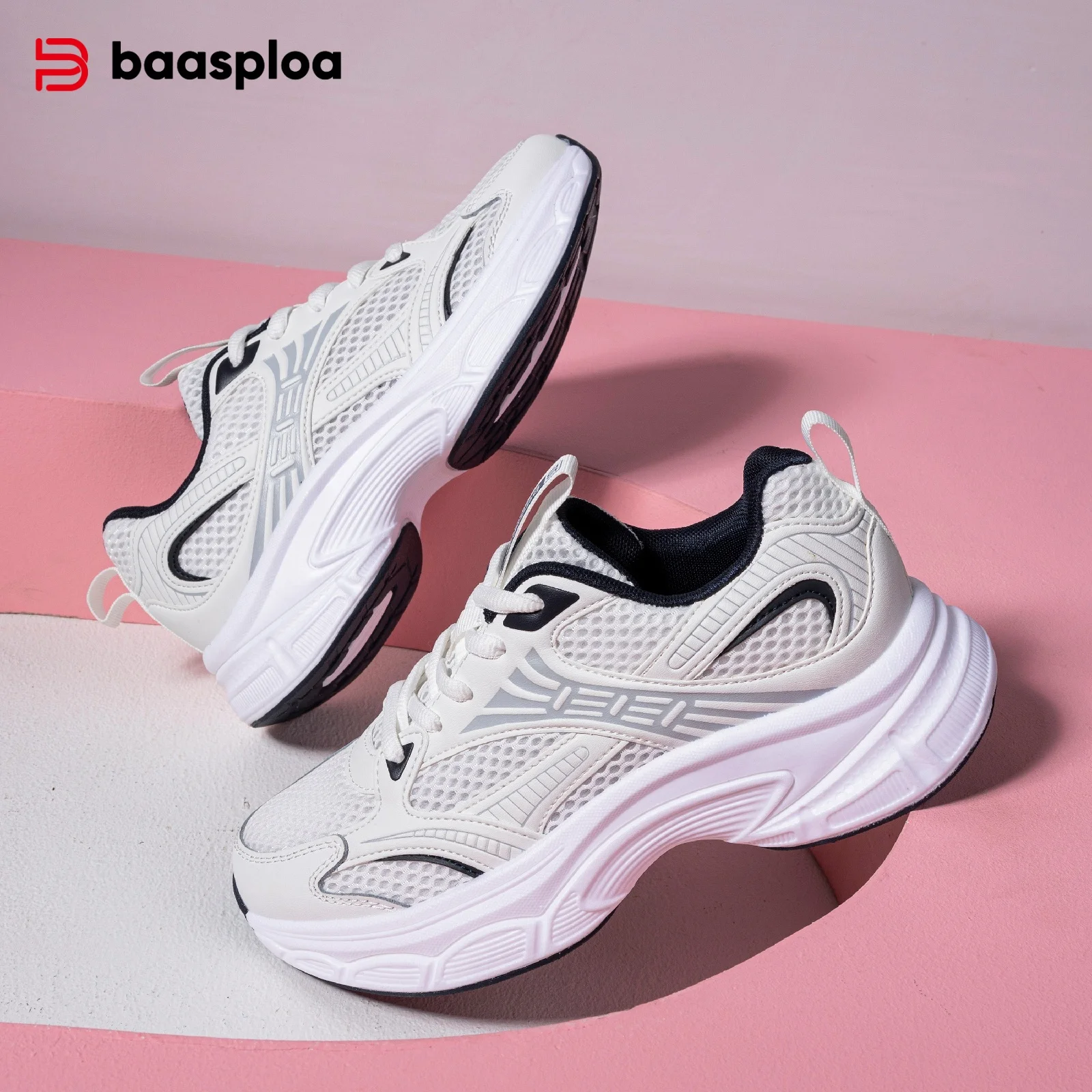 Baasploa Women Running Shoes Brand Lightweight Mesh Breathable Sport Shoes Comfort Soft Female Jogging Casual Shoes
