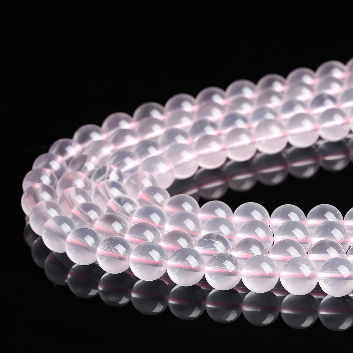 Natural Stone Mozambique Pink Quartz Bead Round Loose Spacer Crystal Bead For Jewelry Making Diy Bracelet Necklace Accessories