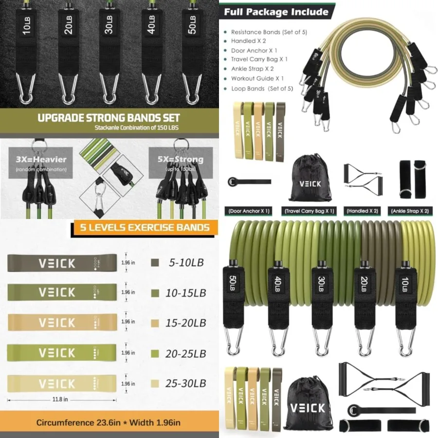 

Resistance Bands, Exercise Bands, Workout Bands, Resistance Bands for Working Out with Handles for Men and Women, Exercising Ba
