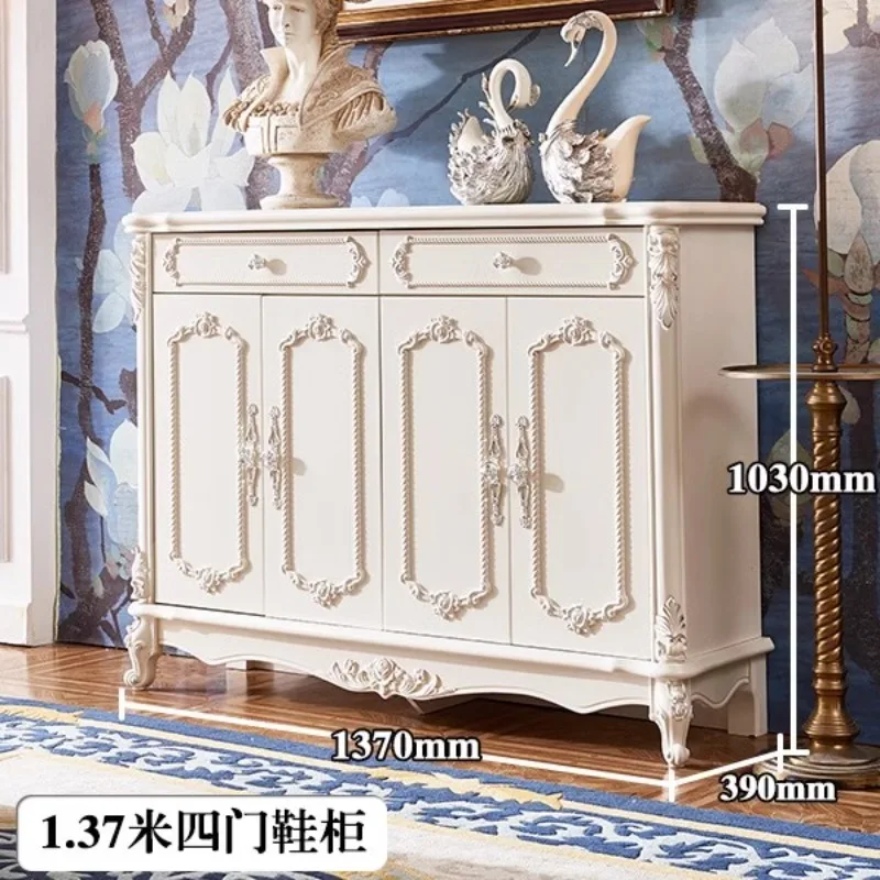 New European-style shoe cabinet, white French living room, painted hallway cabinet, elevator entrance locker, home balcony