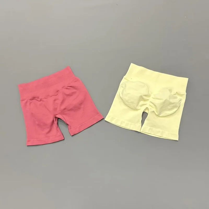 HISTELLO Sports Shorts Low Waist Solid Color Seamless Butt Lifting High Stretch Breathable Yoga Gym Fitness Workout Shorts image 3