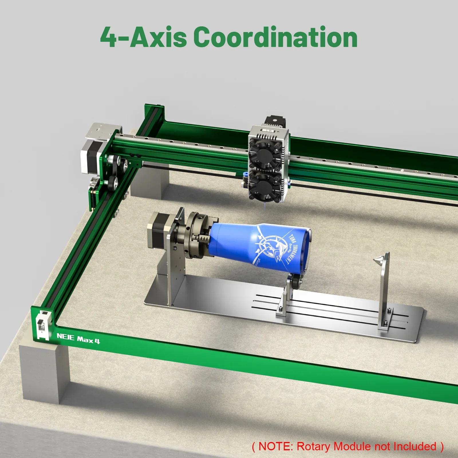 NEJE Max 4 Laser Engraver Frame with Drawing Pen, Auto Air-Assist, 4-Axis Control, 750mm/s Move Speed, Engraving Size 750*460mm