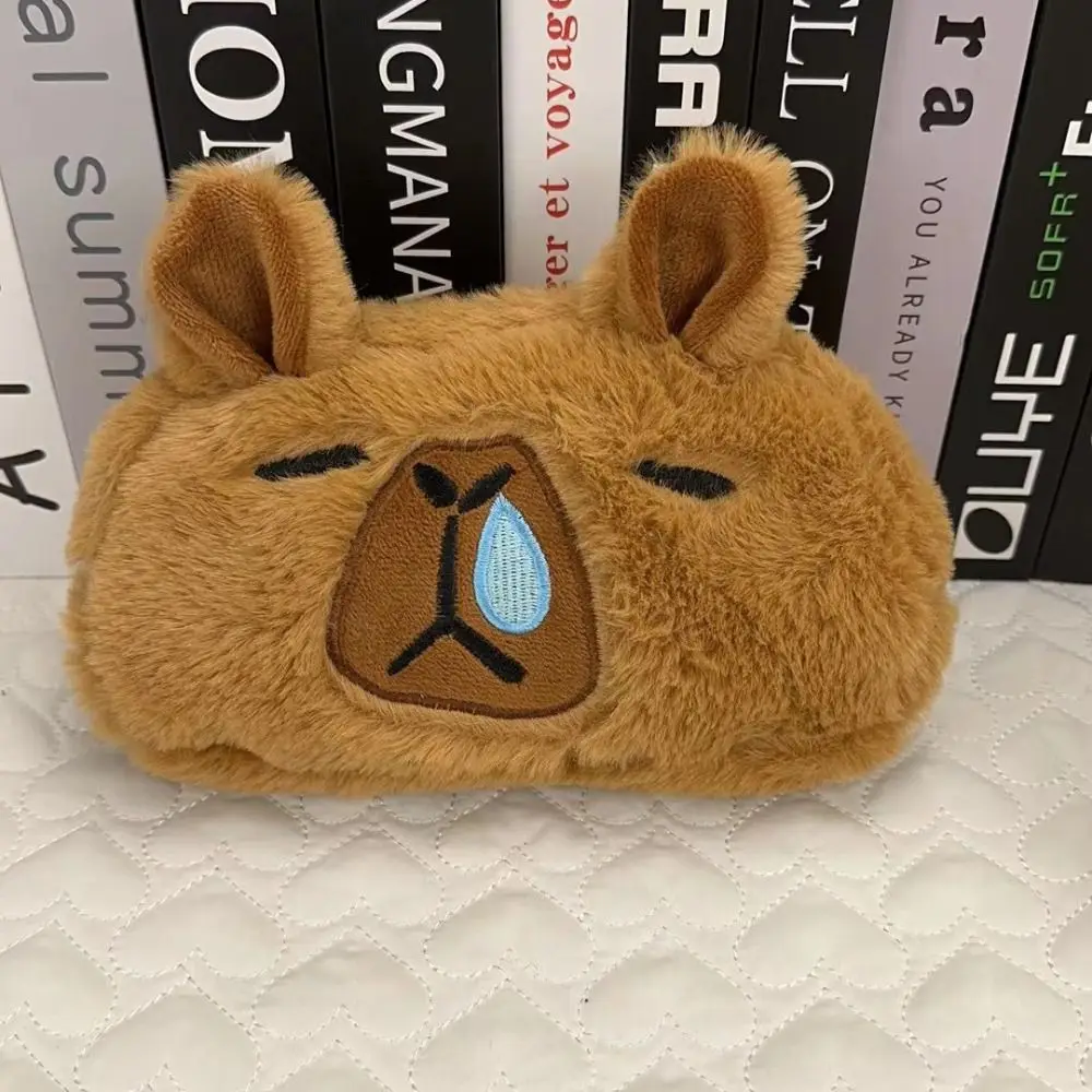 Imagem -04 - Capybara Plush Pen Bolsa Boneca Recheada Bolsa de Lápis Macio Caneta-tinteiro Bonito