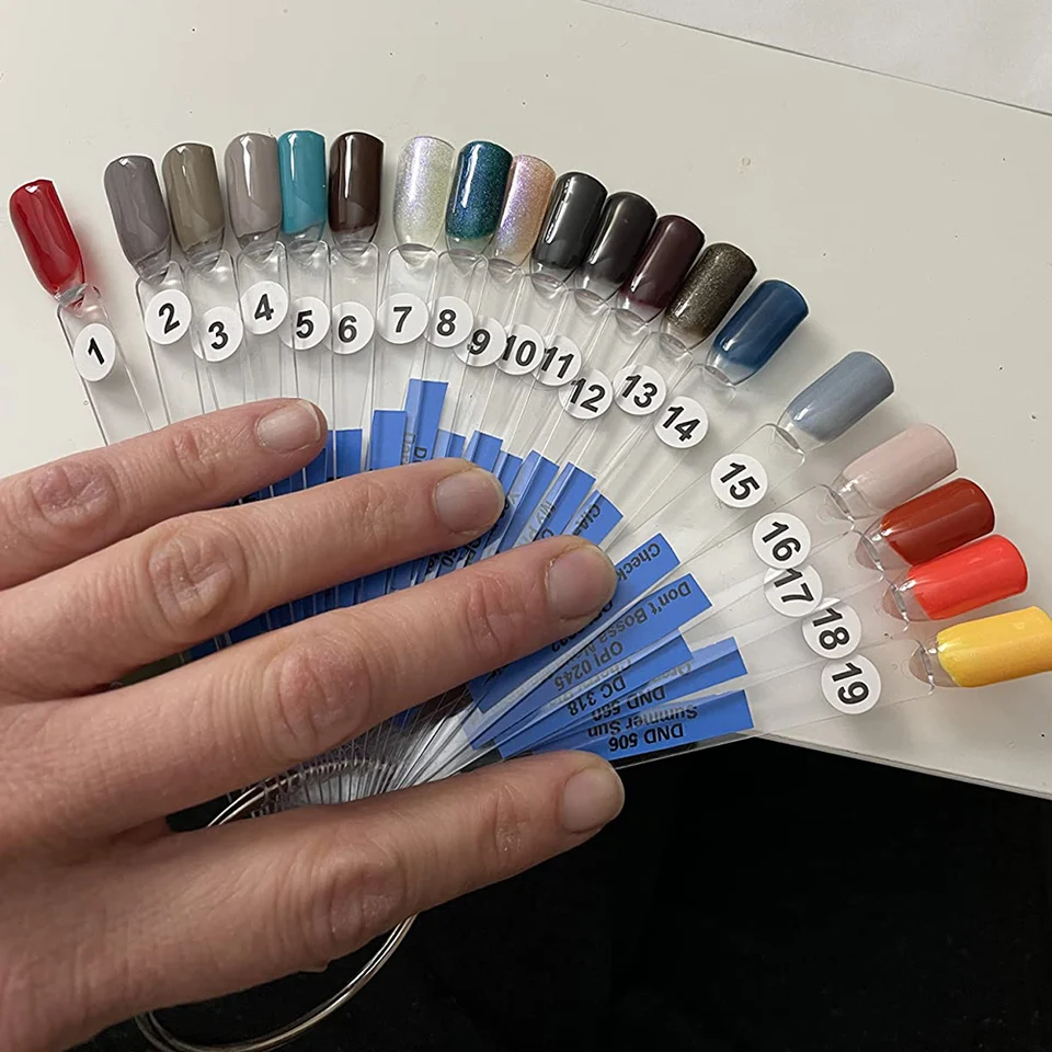 Palitos para exhibición de uñas, puntas de uñas de muestra, práctica de esmalte en gel, tablero de colores naturales 2