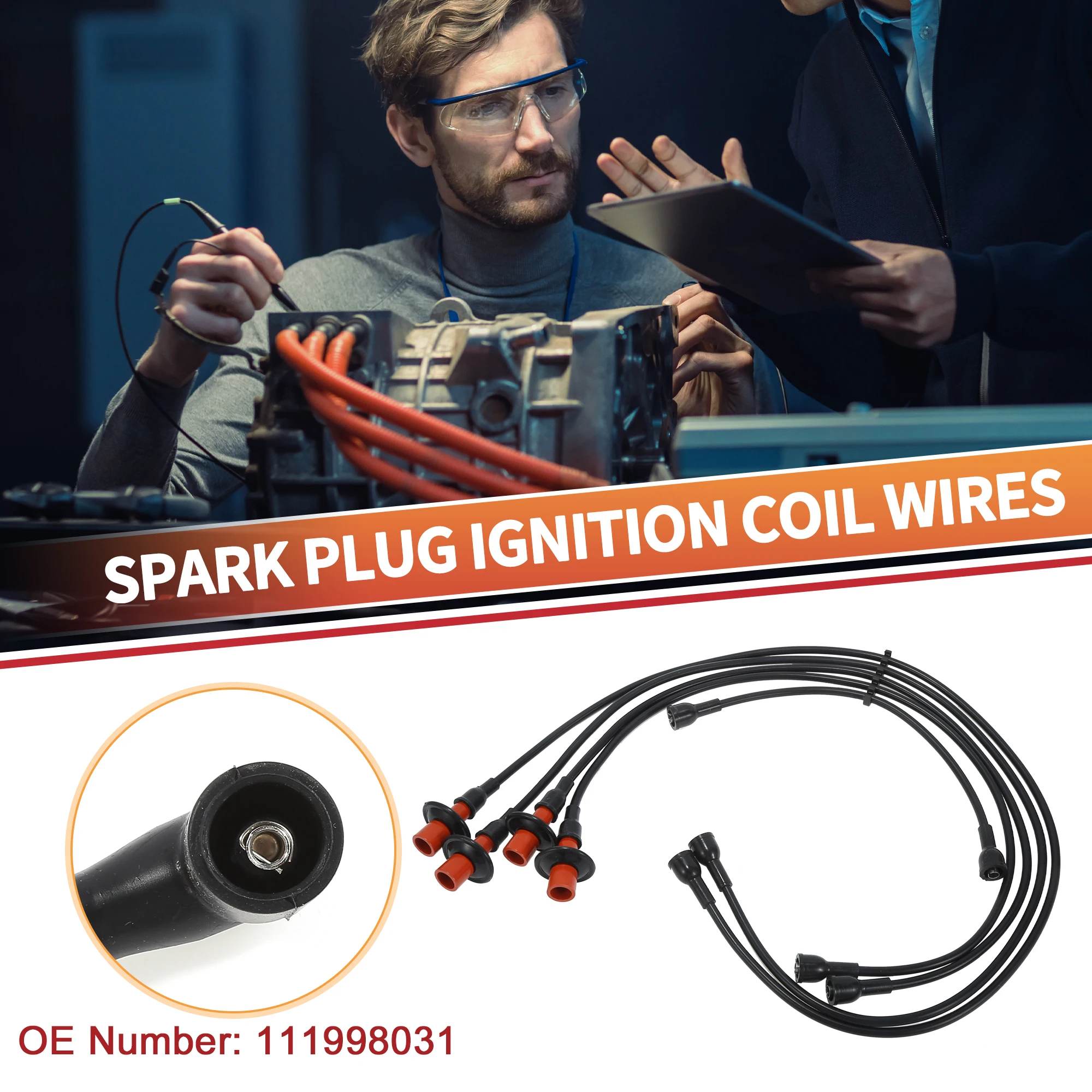 

UXCELL 5 Pcs Spark Plug Wire Ignition Coil Cable No.111998031 for VW Kaefer Besondere