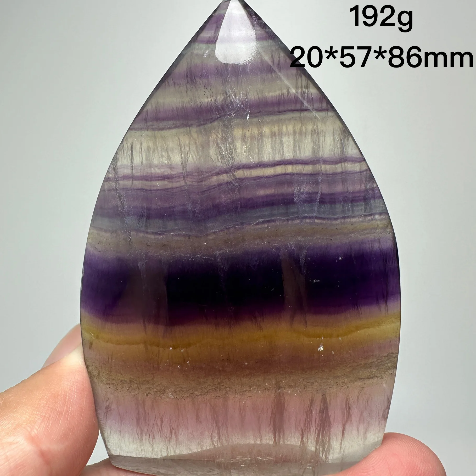 

Natural Fluorite Water Drop Quartz Colorful Striped Polished Crystal Slices Reiki Healing Energy Stone Gifts Home Decoration
