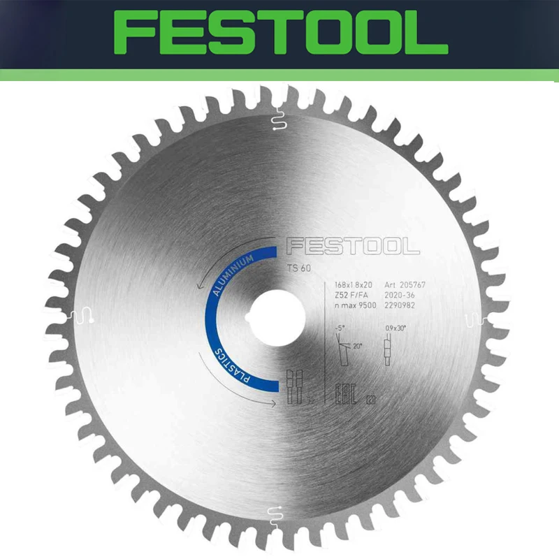 Lâmina de Serra Laminada Festool Aluminio Plástico Diamante Circular Materiais Abrasivos 205767