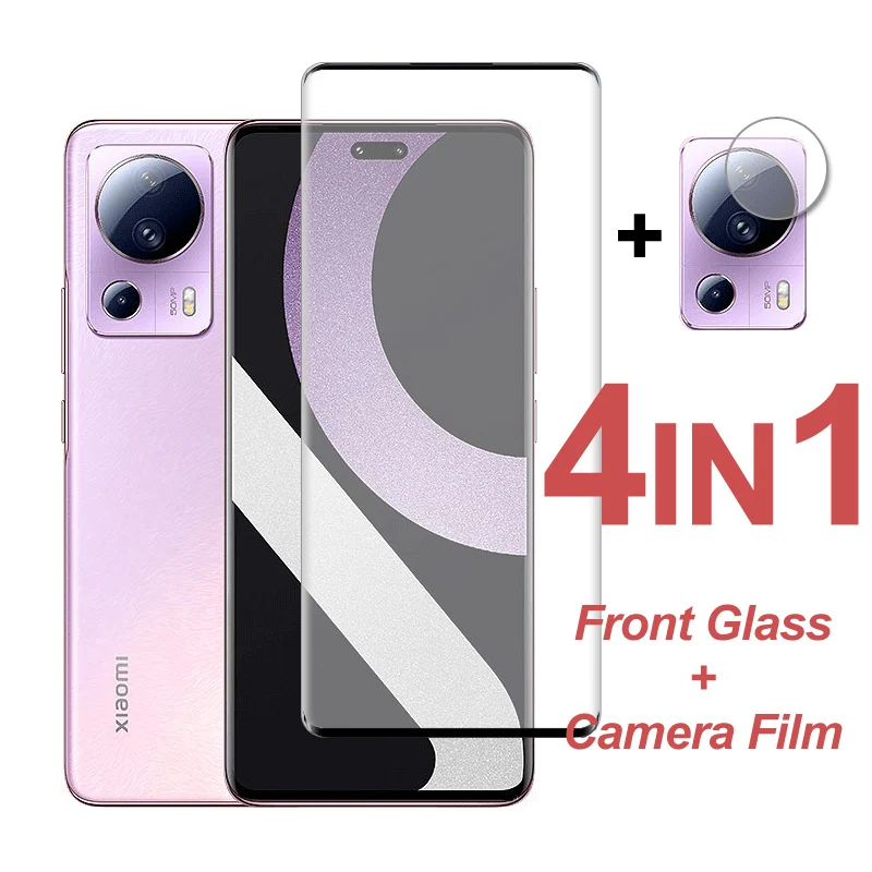 For Xiaomi 13 Lite Screen Protector Full Cover Curved Tempered Glass Camera Film For Xiaomi Mi 13 Lite 12 Pro NE 12S Ultra 12X