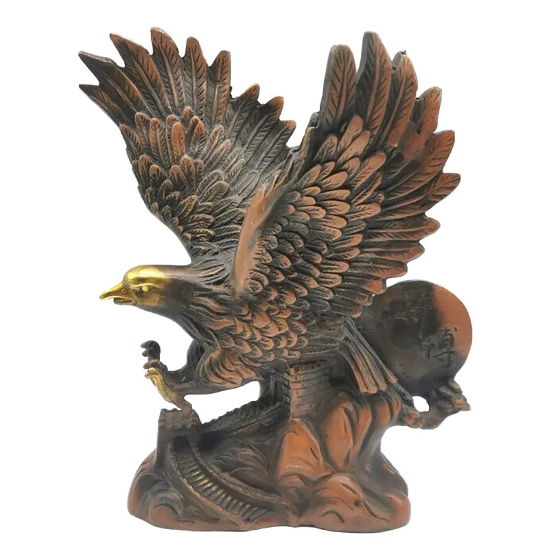 Brass Gilded Spreading Wings Eagle Home Living Room Ornament Copperware Collection Copper Eagle Animal Decoration Craft