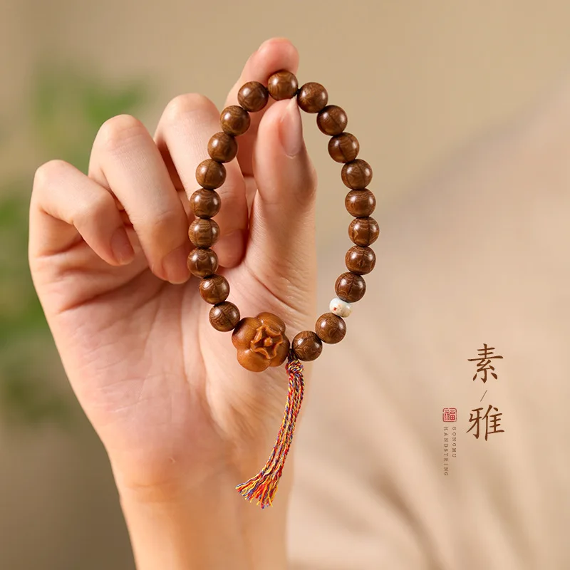 سوار الصلاة البوذية بستة مسارات، سوار الخرز الخشبي الجديد على الطراز الصيني للجنسين #4