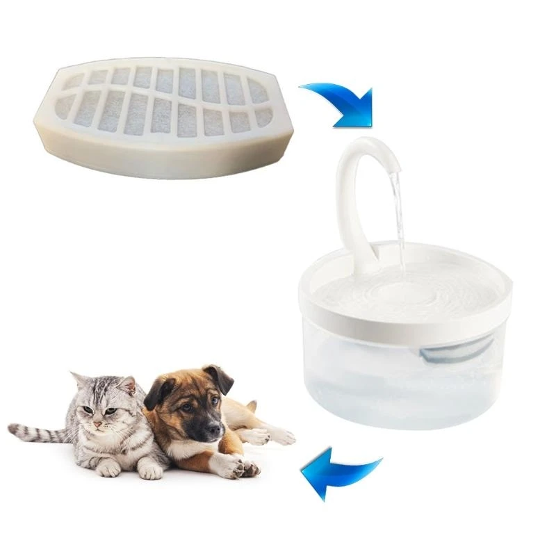 N5KC Pet Cats Water Fountain Replacement Filters Carbon Filter for Dog Water Feeder Drinking Dispenser 3 Layer Filtration