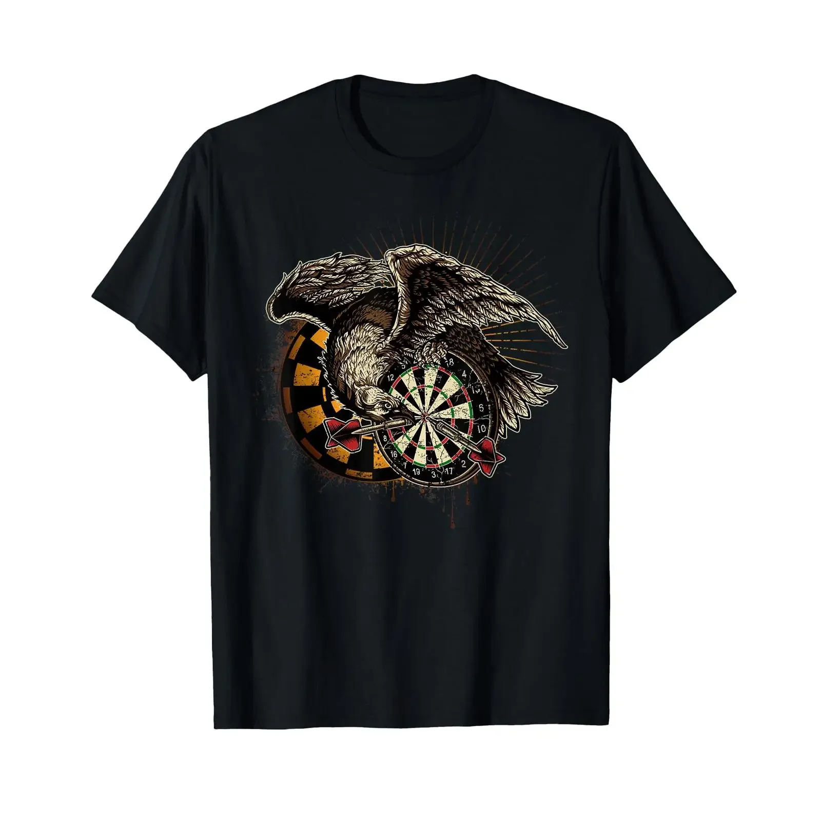T Shirt for dart players Eagle throws bullseye vintage Washed Stylish Casual fashion Soft streetwear Stretched Breathable
