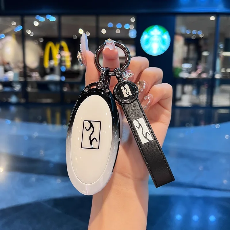 غطاء حافظة مفاتيح من سبائك الزنك الفاخر لـ BYD U8/U9 - حامل غلاف مفتاح فاخر مضاد للخدش مع ملحقات داخلية للسيارة المعدنية