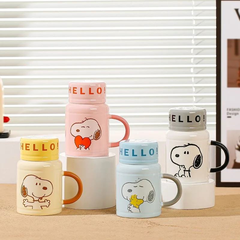 

470ml Snoopy Ceramic Cup Kawaii Cartoon Anime Printed Accessories Water Cup for Men and Women Home Breakfast Milk Coffee CupGift