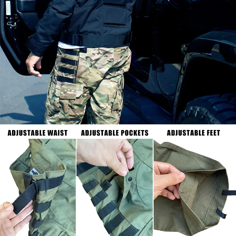 Pantaloni tattici da combattimento sul campo da uomo Multi-tasca Multicam Camo Training Caccia Pantaloni da trekking Pantaloni cargo tattici da lavoro per esterni