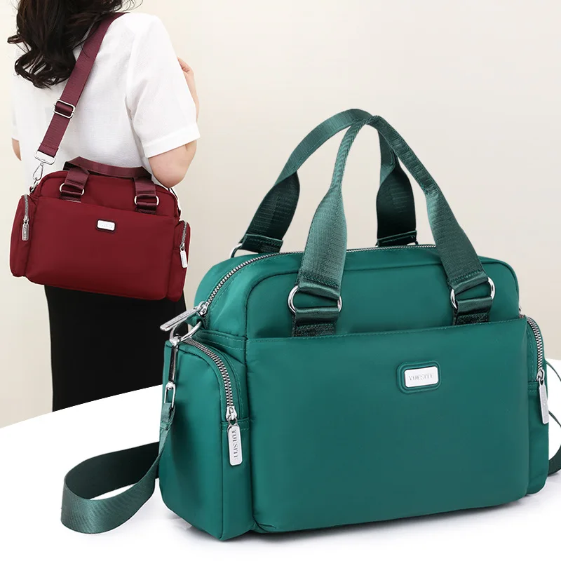 Sac fourre-tout en nylon solide avec fermeture éclair pour femme, sacs à main et sacs à main souples, sac à main de créateur de luxe, noir, mode, nouveau, notifications, E27, 2023