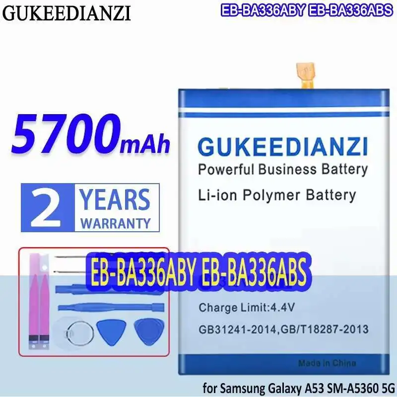 

Аккумулятор для мобильного телефона емкостью 5700 мАч для Samsung Galaxy A53, SM-A5360, A5360, A33 5G
