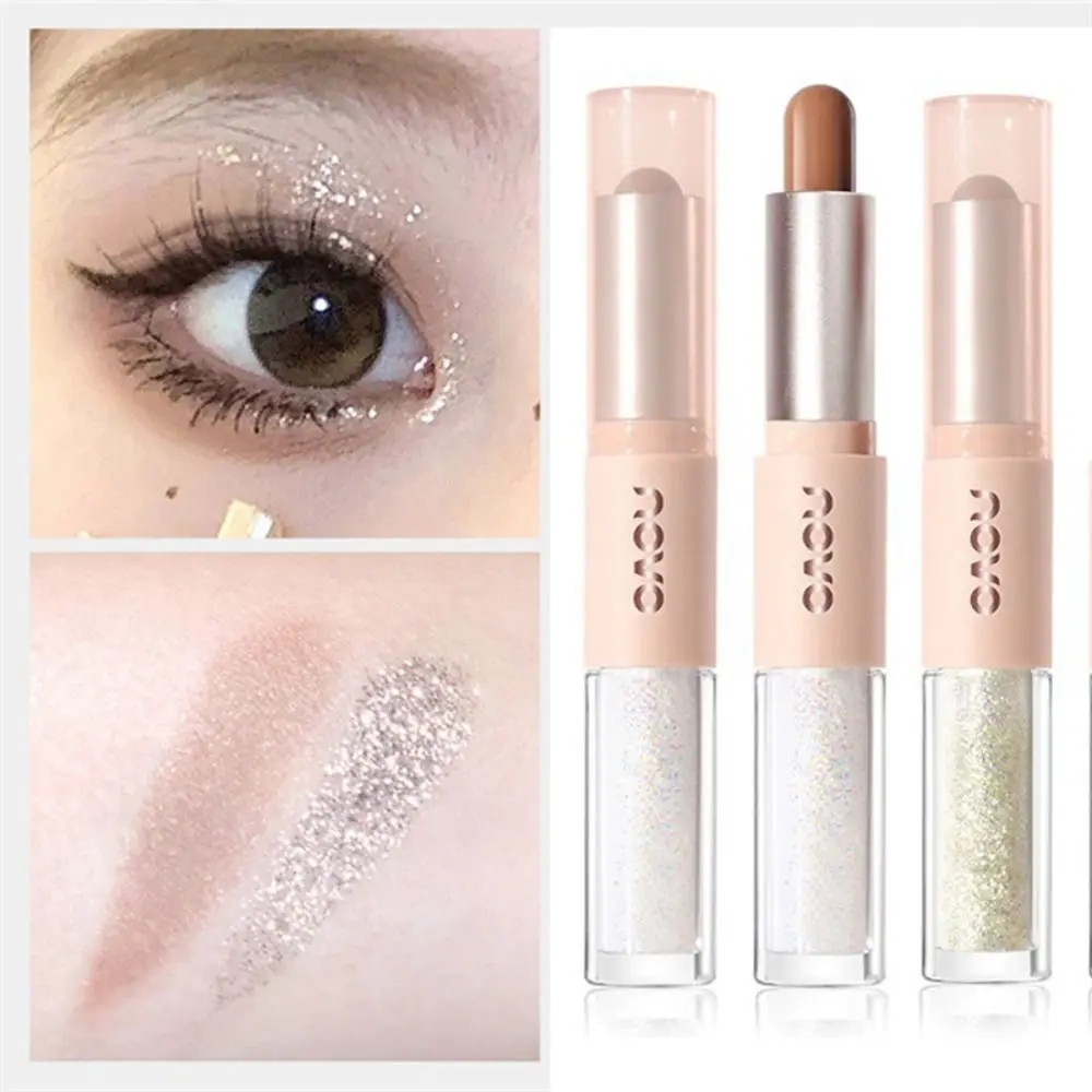 Combinazione opaca e perlescente ombretto a doppia testa Stick Waterproof Long Lasting 2 in1 Diamond Liquid Eyeshadow 4 colori