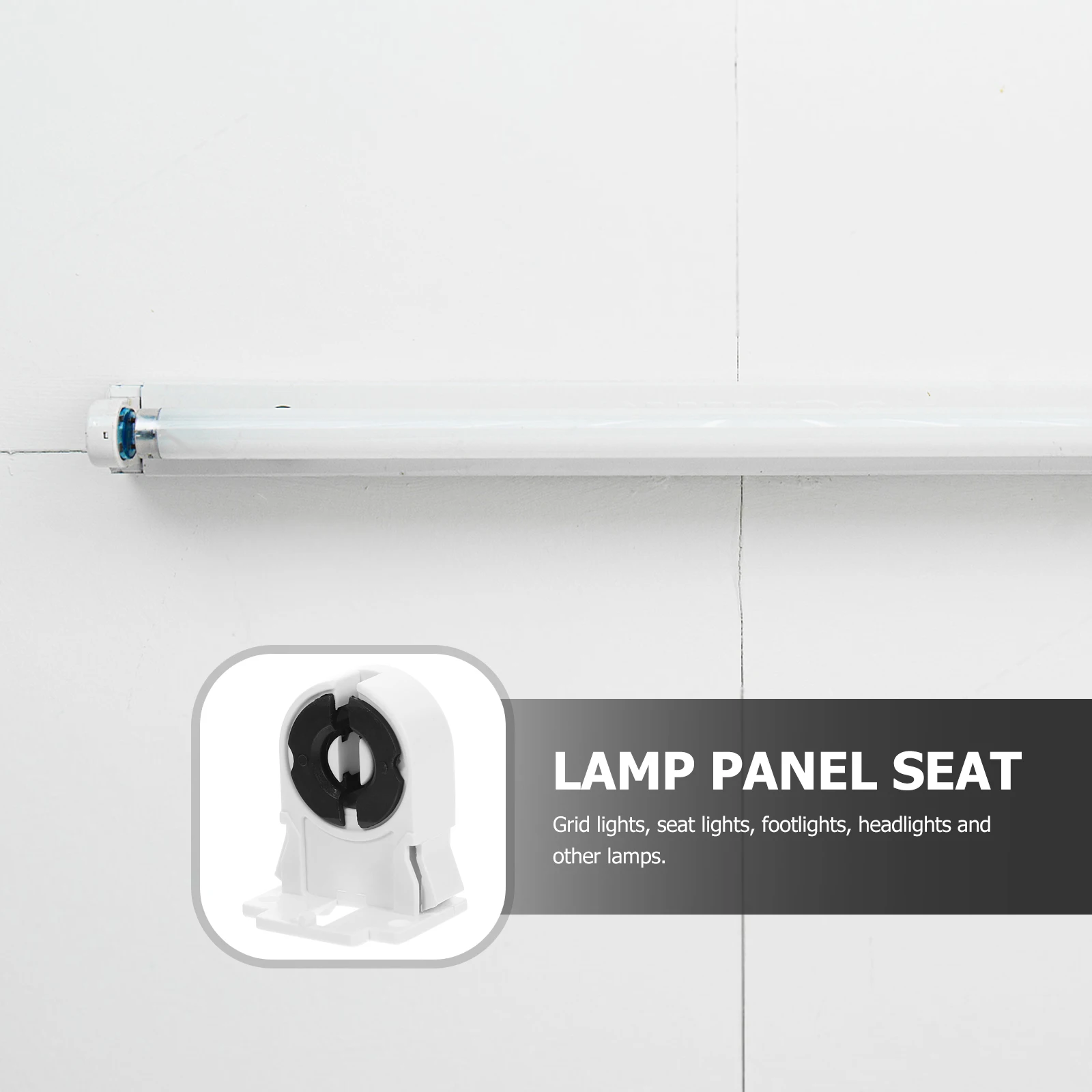 

50pcs Fluorescent Lamp Holder Sturdy Durable Easy Install Kitchen Bedroom Shop Restaurant Library Tube Light Bracket Tombstone