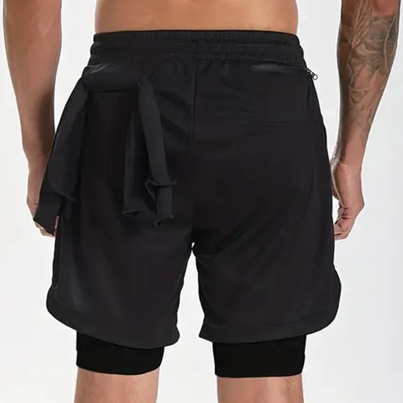 Print 2 in 1 Running Workout Shorts for Men Christian Gym Athletic Performance Shorts with Phone Pocket Towel Loop Activewear image 6
