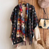 New Brand National Style Cashmere Scarf Winter Women Pashmina Shawls Warm Blanket Wraps Female Foulard Bandana Thick Scarves 3