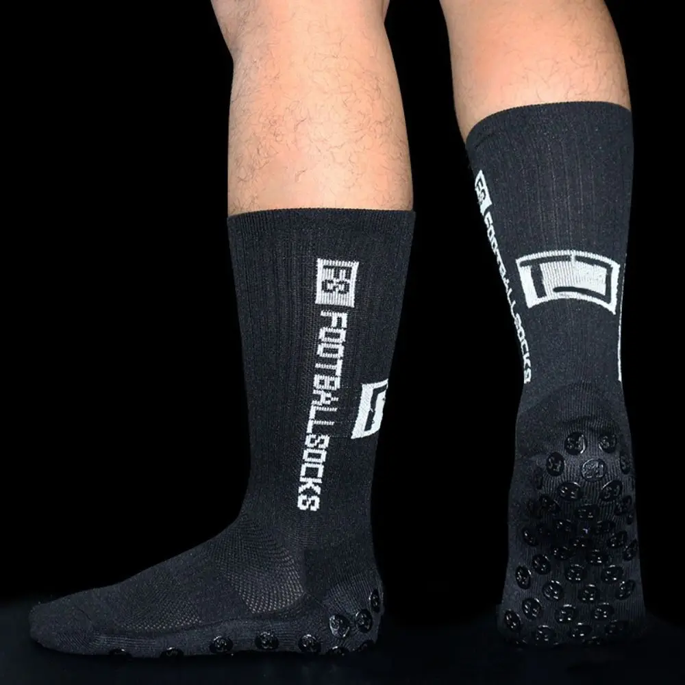 5/6 Pairs Professional Dispense Soccer Tube Socks Non Slip Football Men Sports Sock Cotton Breathable Mid Calf Socks Outdoor