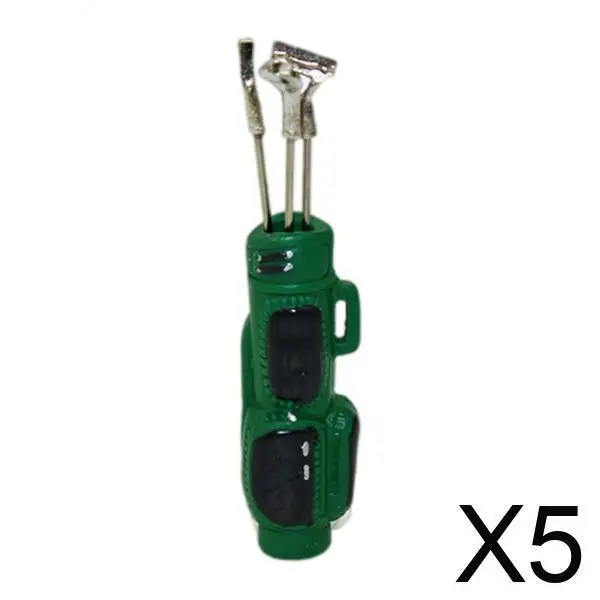 

Mini Designer Golf Clubs Bag Set for 1 6 Scale Dollhouse Accessories Resin Alloy Model Props