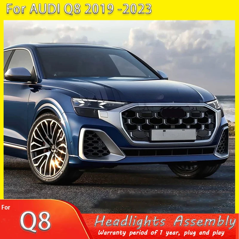 Car Led Front Lights For Audi Q8 Headlights 2019 2020-2023 All LED DRL Turn Signal Headlamp Assembly Modified Auto Accessories