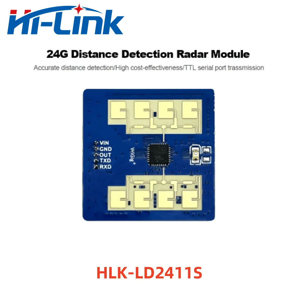 

Free Shipping HLK-LD2411S FMCW 24G Accurate Distance Detection Radar Sensor Module Smart Home 1T1R Detect Motion Human Body