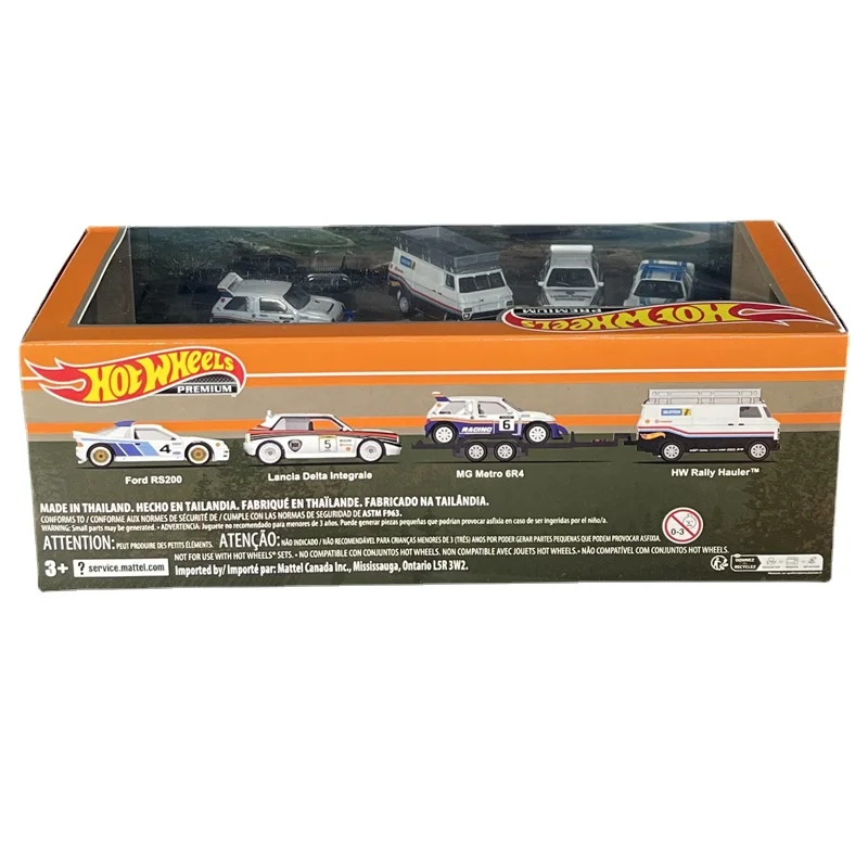 Genuine Hot Wheels Premium Car Toys for Boy 1/64 Diecast Lancia MG Ford Diorama HW Rally Hauler Display Collector Set Model Gift