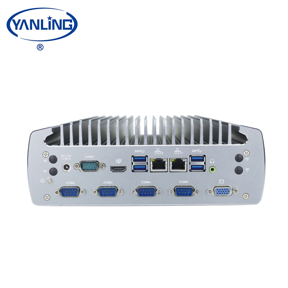 Fanless Embedded Industrial PC Intel I3/I5/I7 Rugged Computer With 2 Lan 6 COM Support Can Bus Aluminum Alloy Case Stock