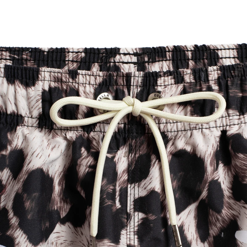 Men\'s Beachwear Quick Drying Baggy Male Swimwear Jogger Shorts Casual Wear For Men White Leopard Print Shorts GMA2653