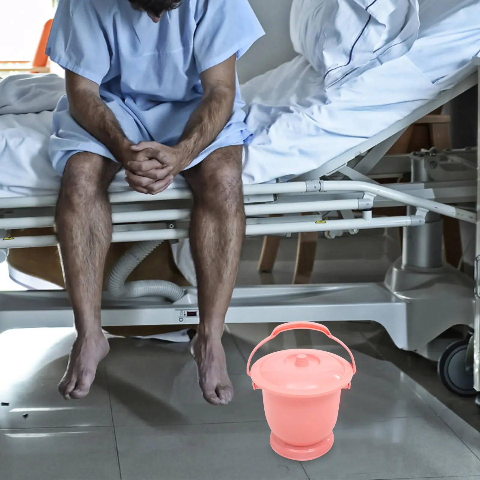 

2 шт. Премиум-класса утолщенные пластиковые судна-горшки для взрослых с крышкой, портативные, для домашнего использования, для пожилых людей и беременных женщин, для ночного использования