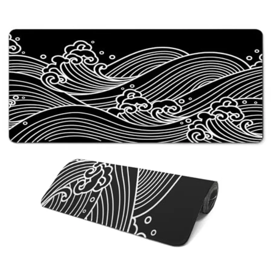 Gaming Mouse Pad with Anti-Slip Rubber Base, Extended Large Computer Mouse Mat with Stitched Edges, Long XL Anime Mousepad for