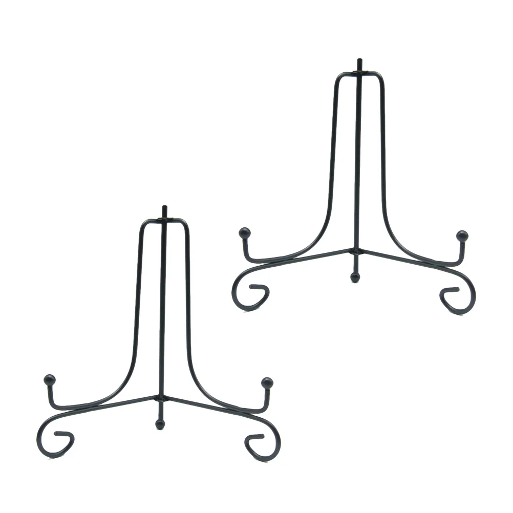 

2pcs 6 Wrought Display Stand Plate Stand Dish Display Holder Desktop Decor Easel Iron Rack Home Iron Easel Decoration