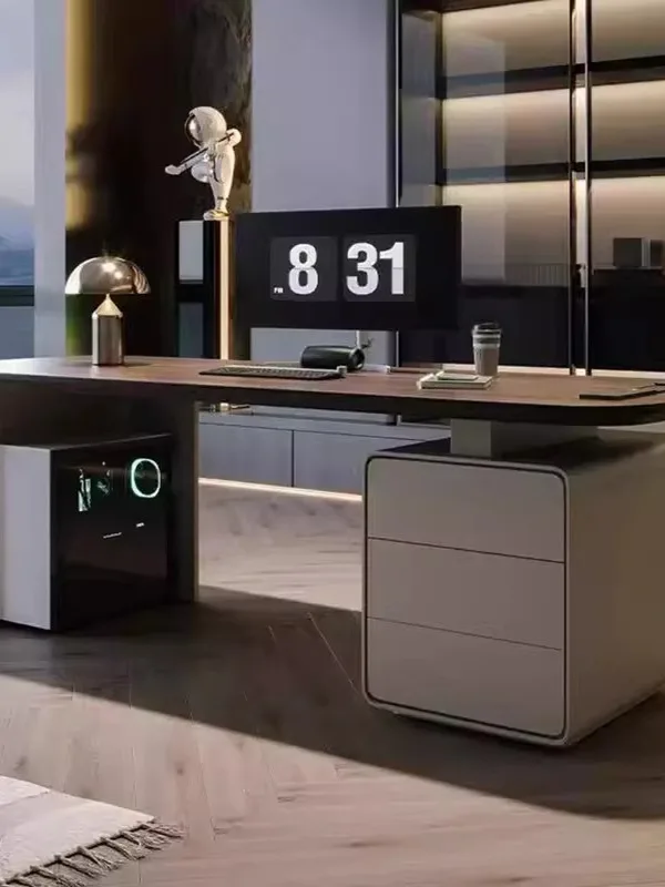 Light Luxury Wood Desk High-End Minimalist Modern Simple Storage Home Living Room Study Writing Office Desk