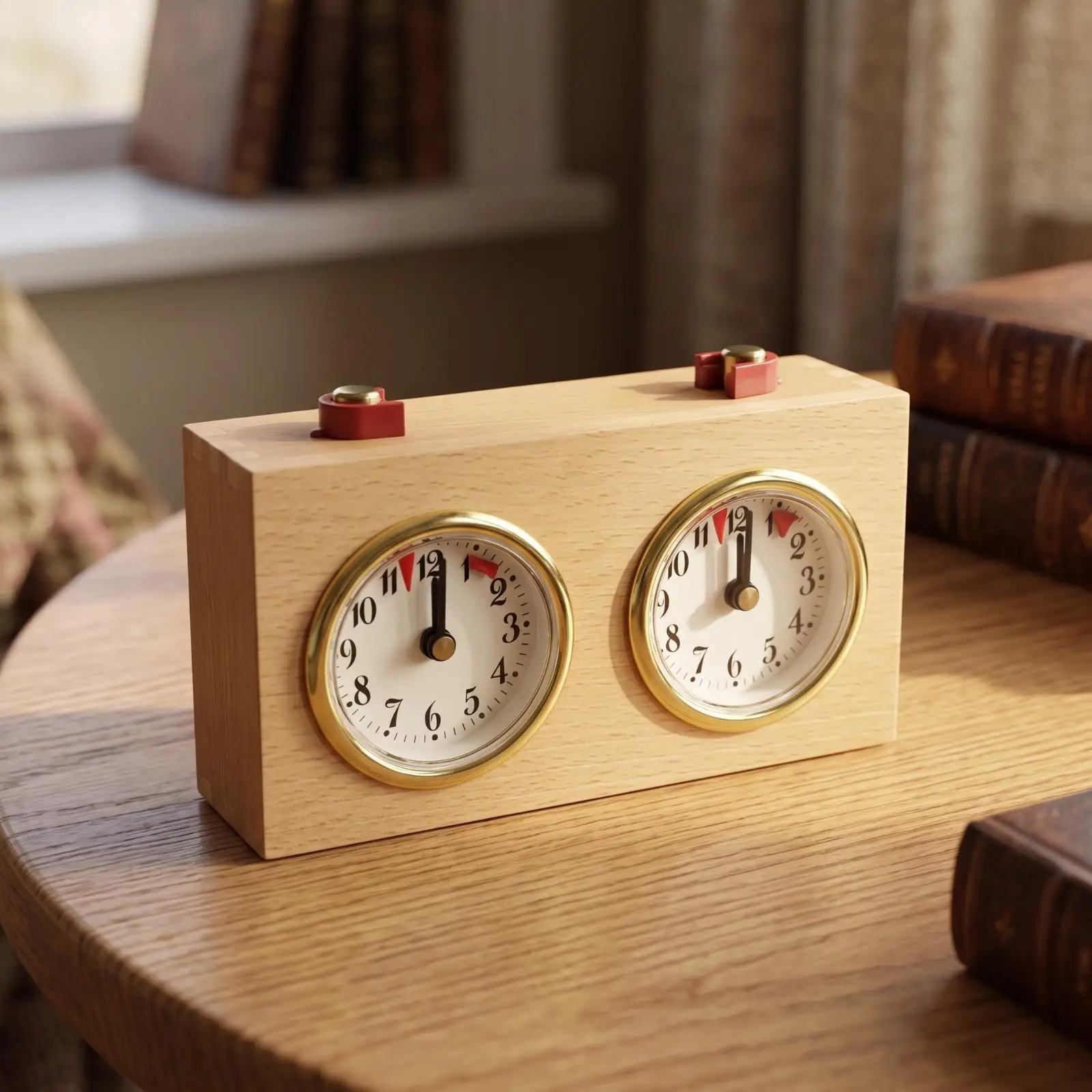 Hand-wound Chess Clock Retro Wooden Design for Chess Go and Chinese Chess Enthusiasts