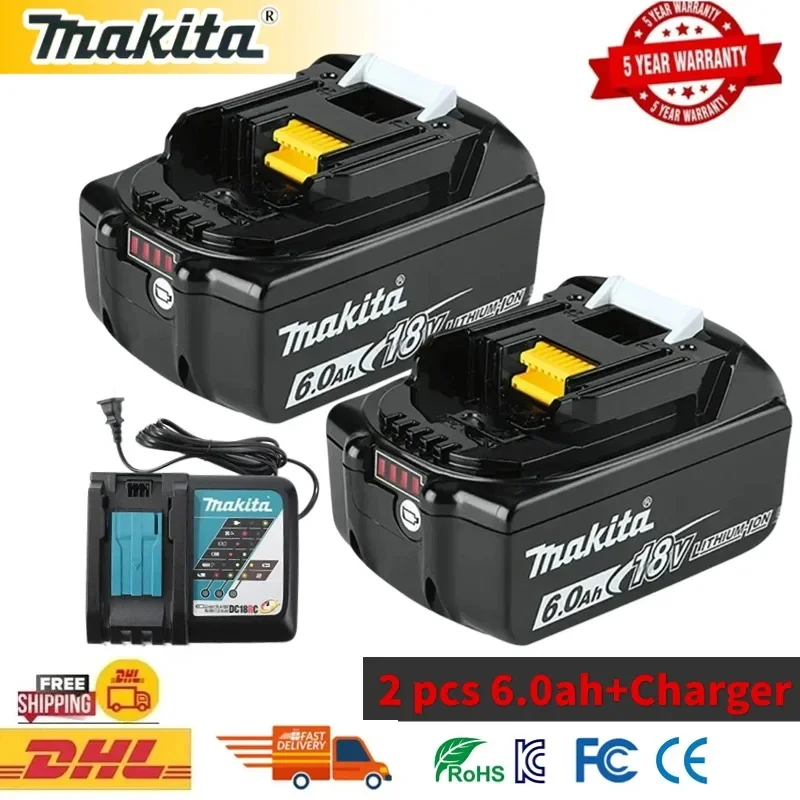 Makita 18V Rechargeable Power Tools Battery 18V makita with LED Li-ion Replacement LXT BL1860B BL1860 BL1850 LXT-400