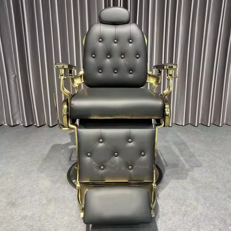 

High-end Retro Men's Oil Head Chair Barber Shop Chair Hair Salon Special Use Sillas Para Barbero Commercial Furniture